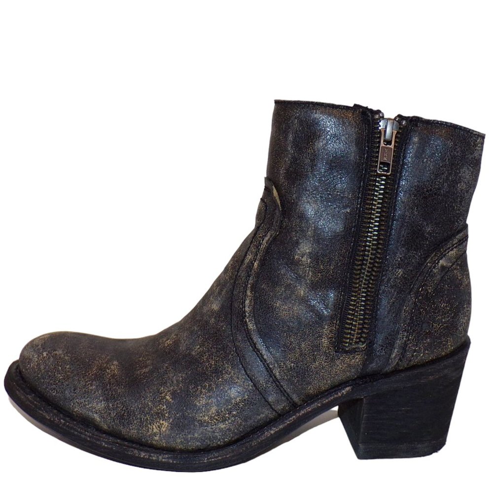 CORRAL Women's Distressed Leather Boots Short Side Zip sz 9.5 New Bootie